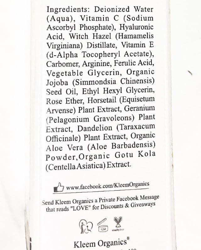 Kleem Organics Vitamin C Serum review photo by therealchelsea