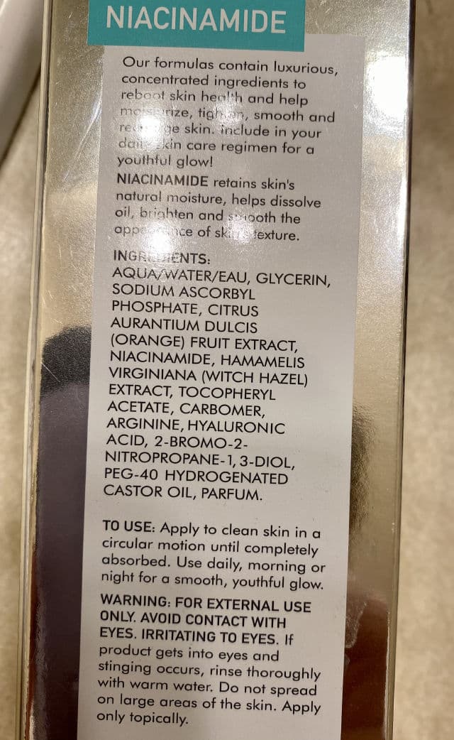 Global Beauty Care Niacinamide Facial Serum With Vitamins B, C, E review photo by BobCat04