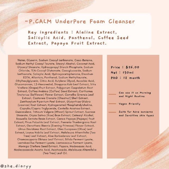 P.CALM UnderPore Foam Cleanser review photo by shediaryy