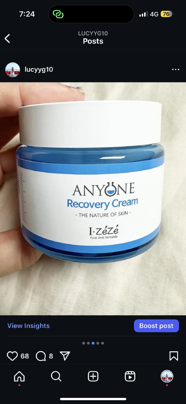 IZEZE Anyone Recovery Cream review photo by lucyyg10