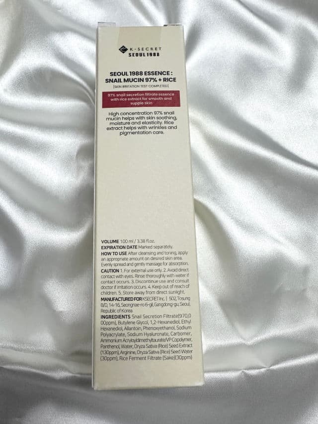 K-Secret Seoul 1988 Essence: Snail Mucin 97% + Rice review photo by lucyyg10