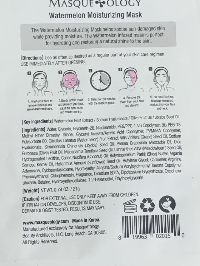 Masqueology Watermelon Moisturizing Mask review photo by BoxyLady