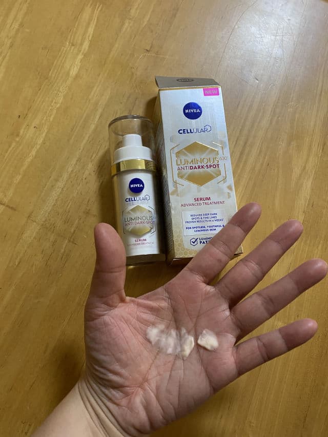 Nivea Cellular Luminous 630 Anti Dark Spot Gold Serum review photo by Grizzy888