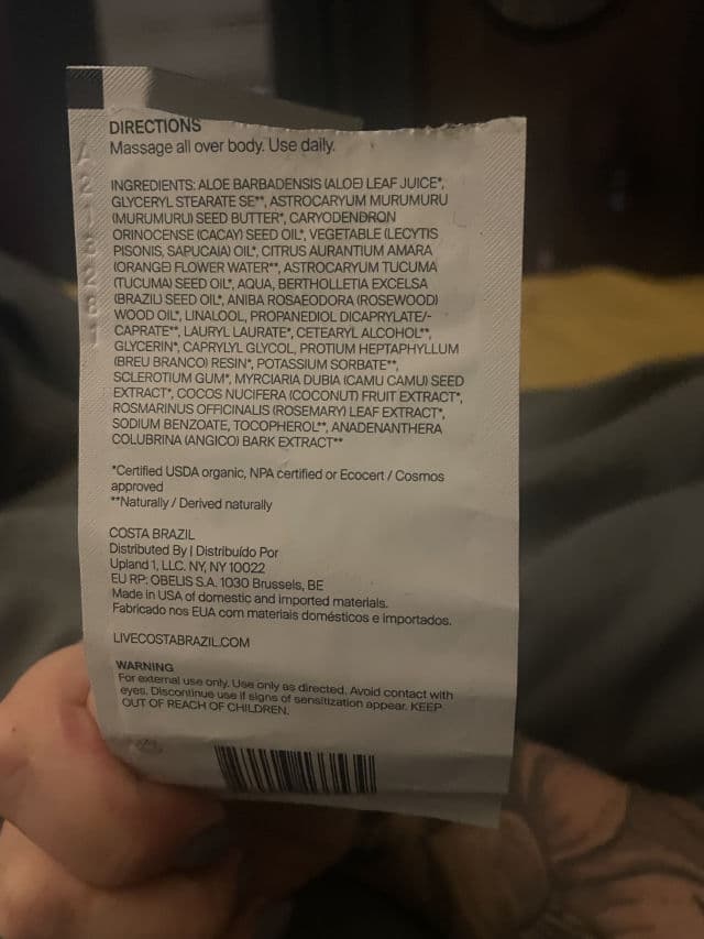 Costa Brazil Body Cream review photo by Thursday