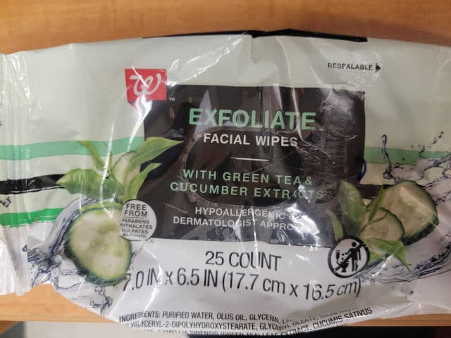 Walgreens Exfoliate Facial Wipes - Tea & Cucumber review photo by cl123