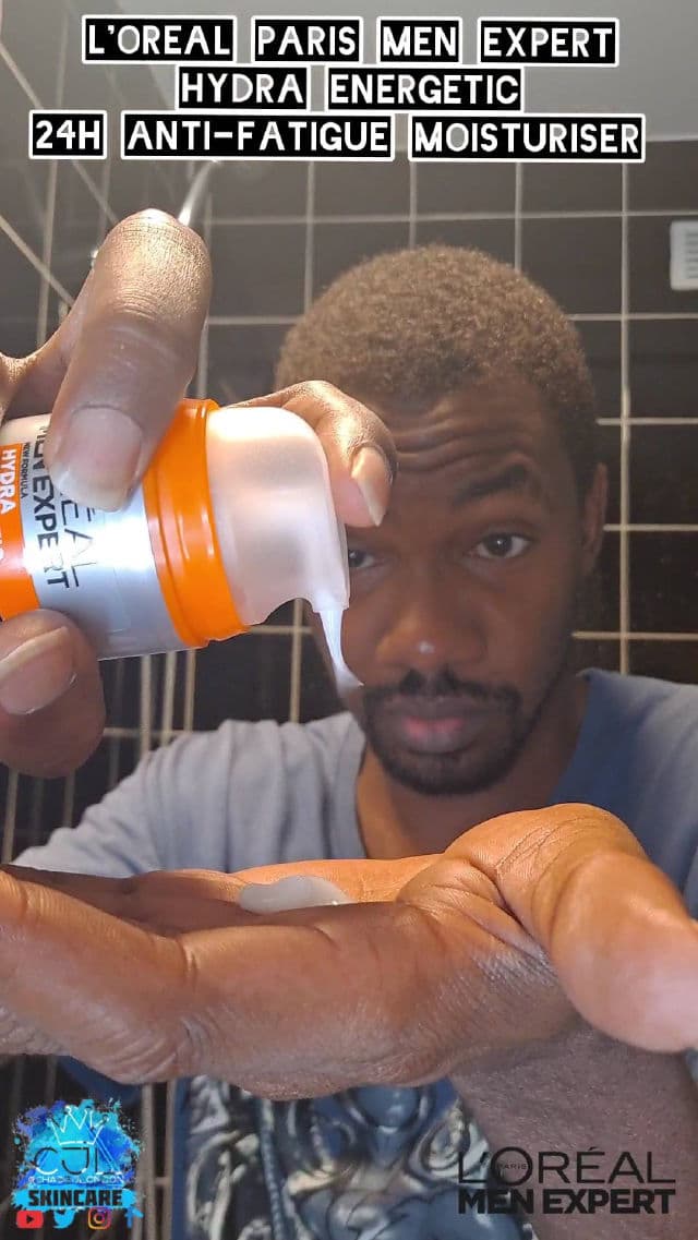 Loreal Men Expert Hydra Energetic Anti-Fatigue Daily Moisturiser review photo by CHASEJLONDON