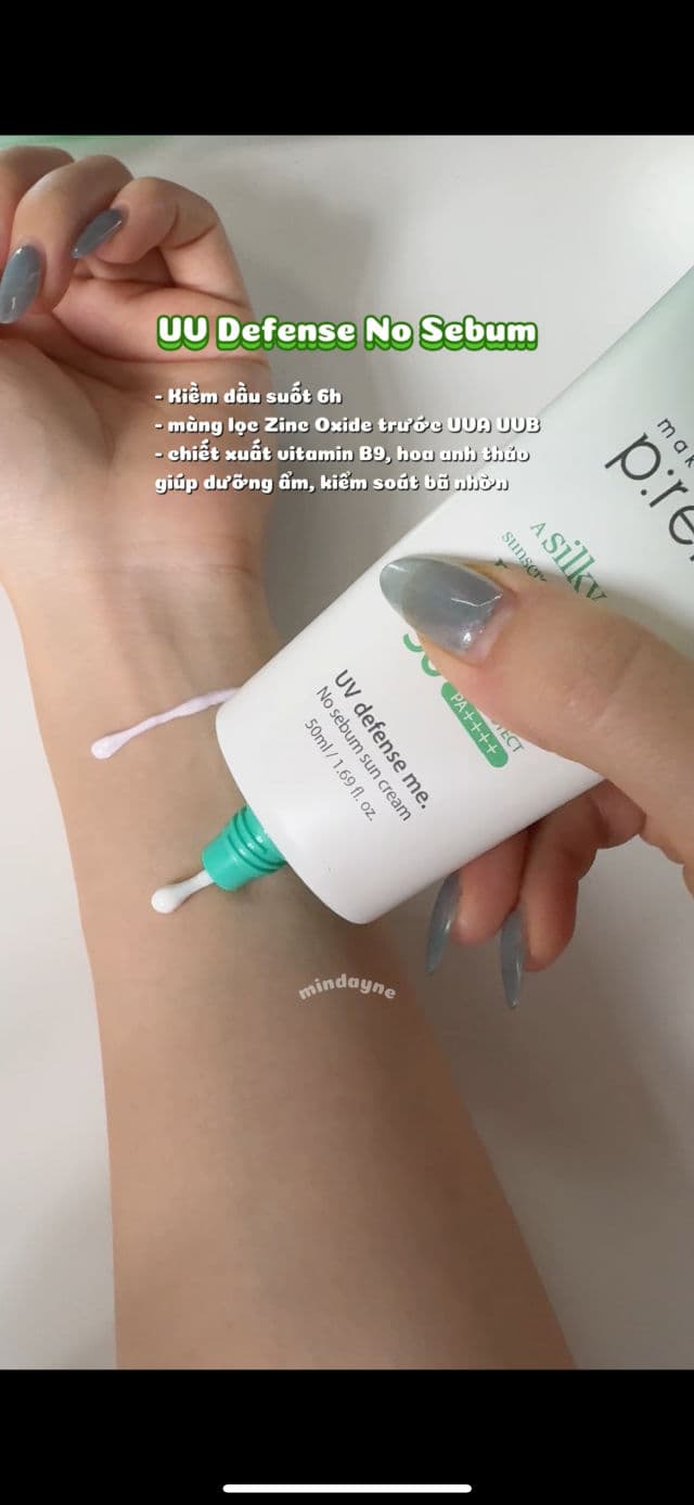 make p:rem UV Defense Me. No Sebum Sun Cream SPF50+ PA++++ review photo by mindayne