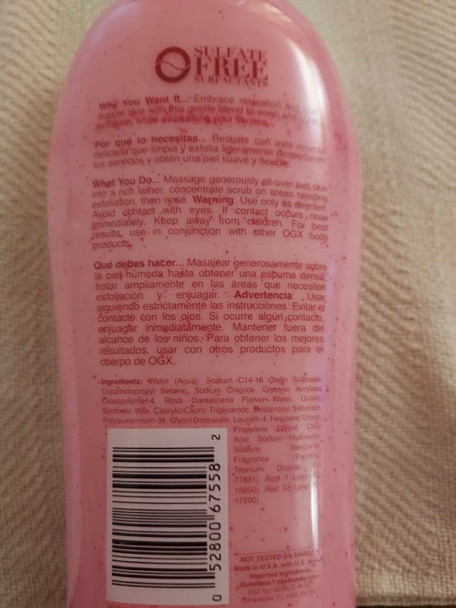OGX Sensitive Rose Water & Pink Sea Salt Scrub & Wash review photo by jellybean1982
