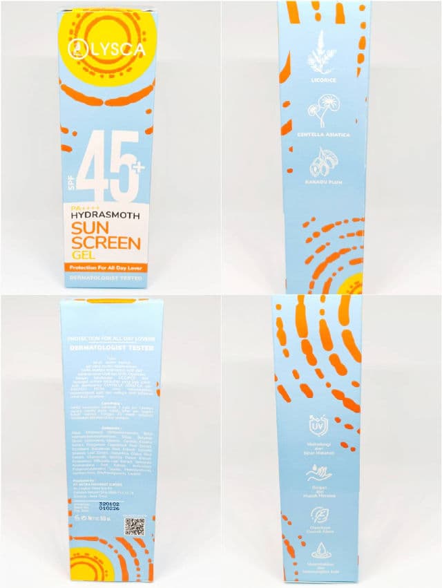 Lysca Hydrasmooth Sunscreen Gel SPF 45+ PA+++ review photo by salsabila539