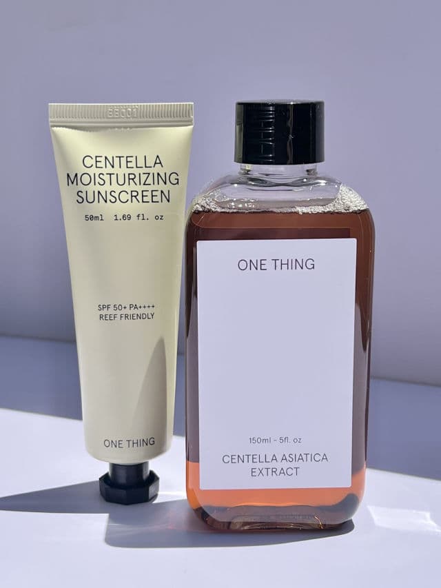 One Thing Centella Moisturizing Sunscreen SPF50+ PA++++ review photo by shoped