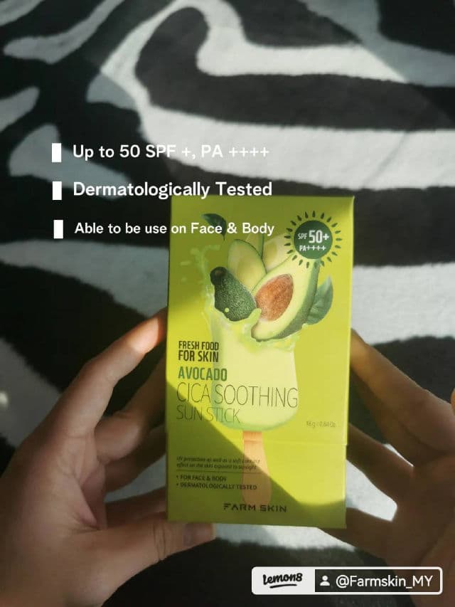 Farmskin Fresh Food For Skin Avocado Cica Soothing Sun Stick SPF 50+ PA++++ review photo by Dinopediaa