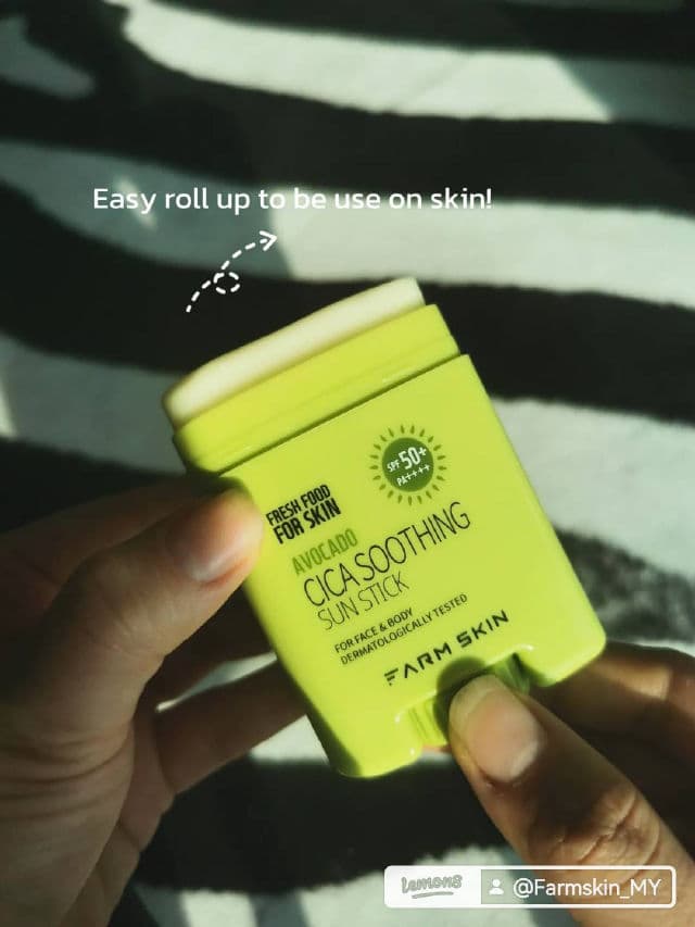 Farmskin Fresh Food For Skin Avocado Cica Soothing Sun Stick SPF 50+ PA++++ review photo by Dinopediaa