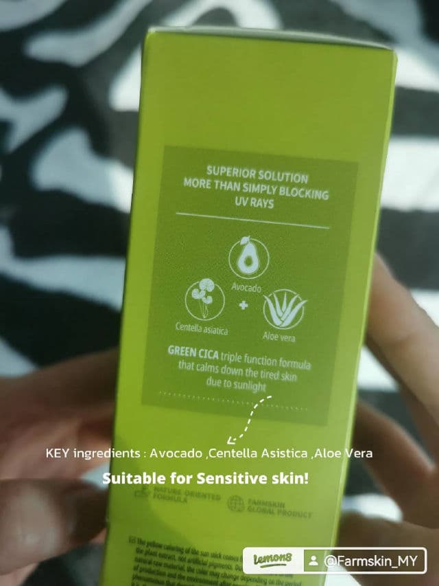 Farmskin Fresh Food For Skin Avocado Cica Soothing Sun Stick SPF 50+ PA++++ review photo by Dinopediaa