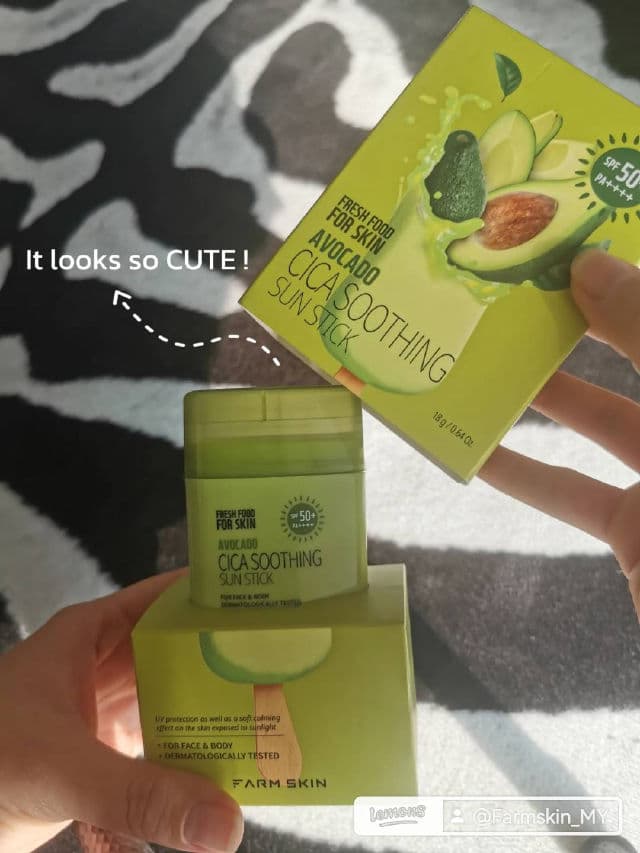 Farmskin Fresh Food For Skin Avocado Cica Soothing Sun Stick SPF 50+ PA++++ review photo by Dinopediaa