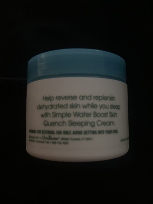Simple Water Boost Skin Quench Sleeping Cream review photo by rissamatis