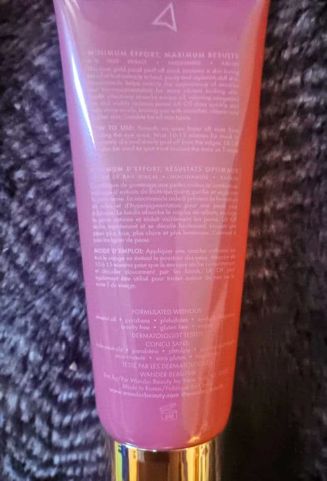 Wander Beauty Liff Off Rose Gold Purifying And Brightening Peel Off Mask review photo by ProVanityFX