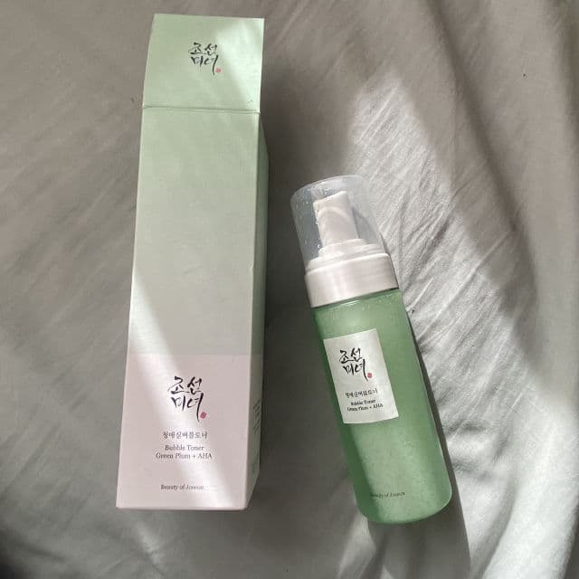 BEAUTY OF JOSEON Bubble Toner Green Plum + AHA review photo by Dewyfication