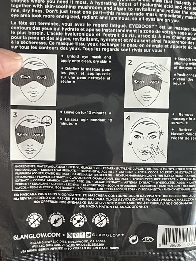 GlamGlow Eyeboost™ Reviving Eye Mask  review photo by Carabear