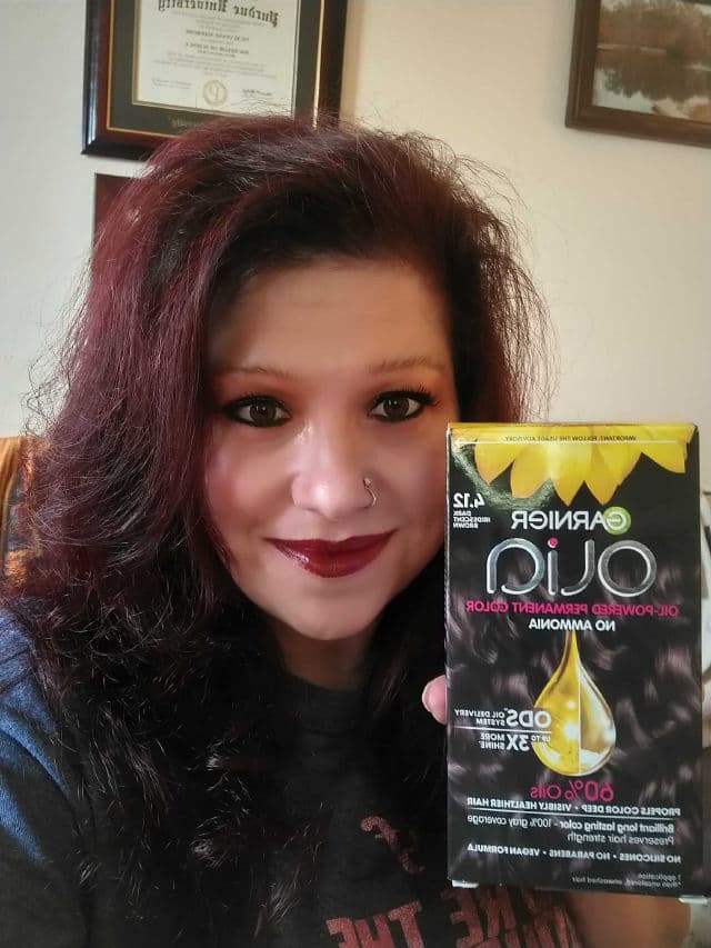 Garnier Olia Ammonia Free Hair Color - Dark Iridescent Brown review photo by BurgundySpider