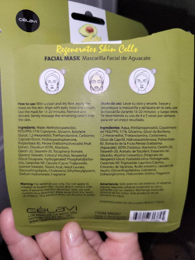 Celavi Avocado Facial Sheet Mask review photo by DrMoate