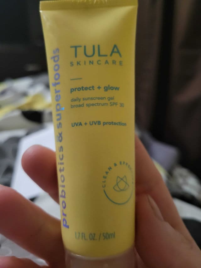 TULA Skincare Protect + Glow Daily Sunscreen Gel Broad Spectrum SPF 30 review photo by DrMoate