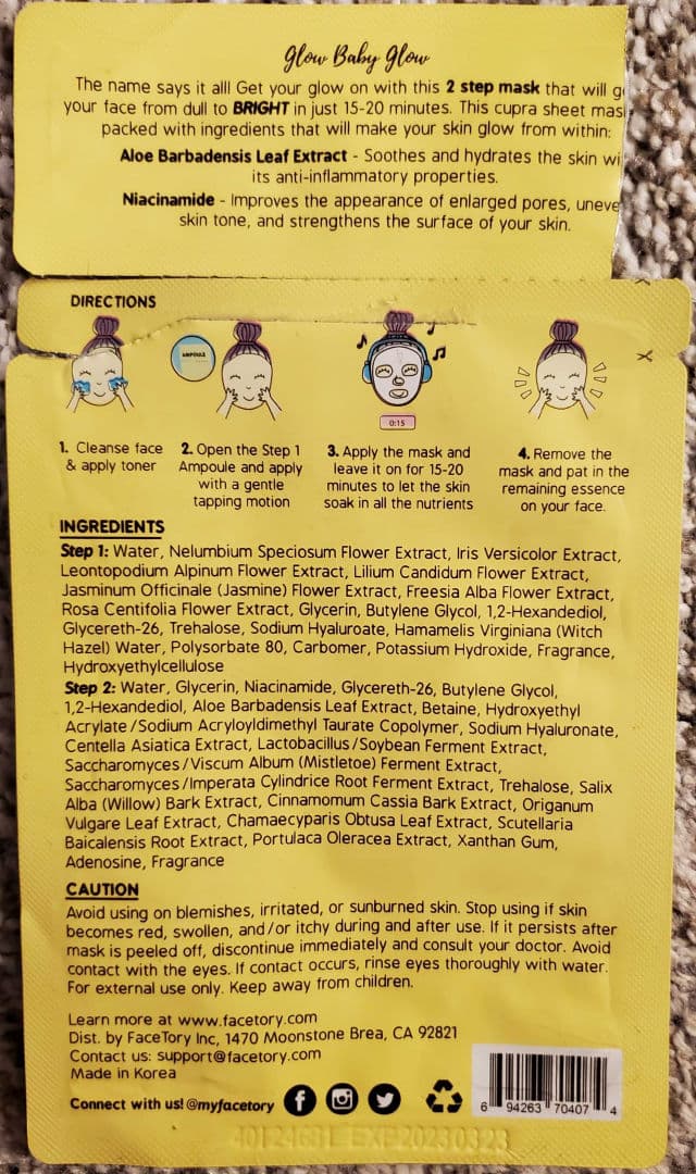 FaceTory Glow Baby Glow - Step 2 Mask review photo by OreLu