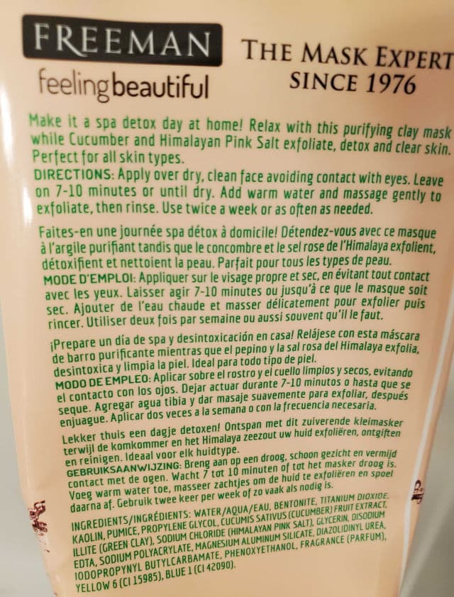 Freeman Feeling Beautiful  Cucumber & Pink Salt Clay Mask review photo by OreLu