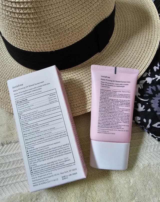 INNISFREE Matte Priming UV Shield Sunscreen SPF37 review photo by OreLu