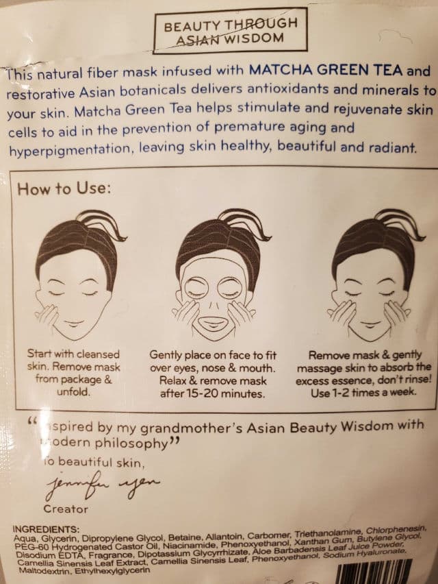 Purlisse Matcha Green Tea Antioxidant Sheet Mask review photo by OreLu