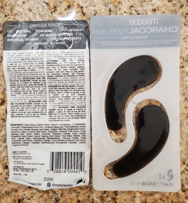 Masque Bar Hydro Gel Charcoal Eye Mask  review photo by OreLu