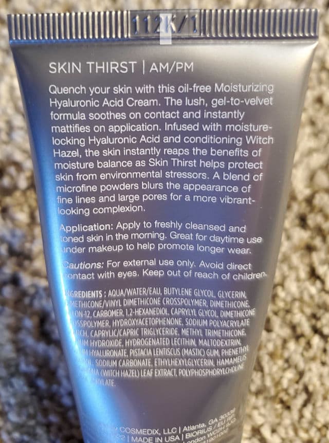 Cosmedix  Skin Thirst Moisturizing Hyaluronic Acid Cream review photo by OreLu