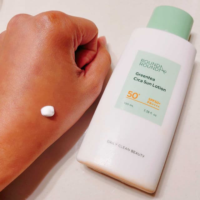Round A' Round Green Tea Cica Sun Lotion review photo by Nikyng0w0