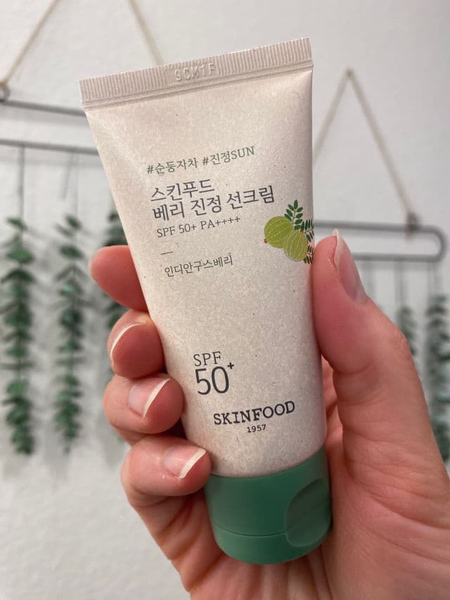 SKINFOOD Berry Soothing Sun Cream SPF50+ PA++++ review photo by DanielleSkin27