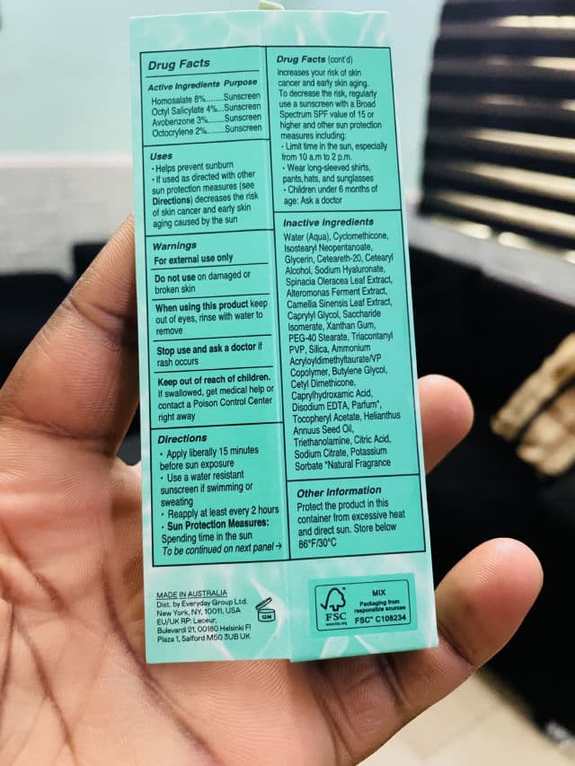 Everyday Humans Resting Beach Face SPF30 Sunscreen Serum review photo by BabybanksBrown