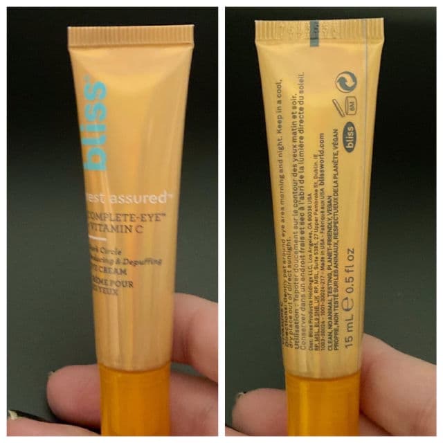 Bliss Rest Assured Eye Cream review photo by Grinnoir