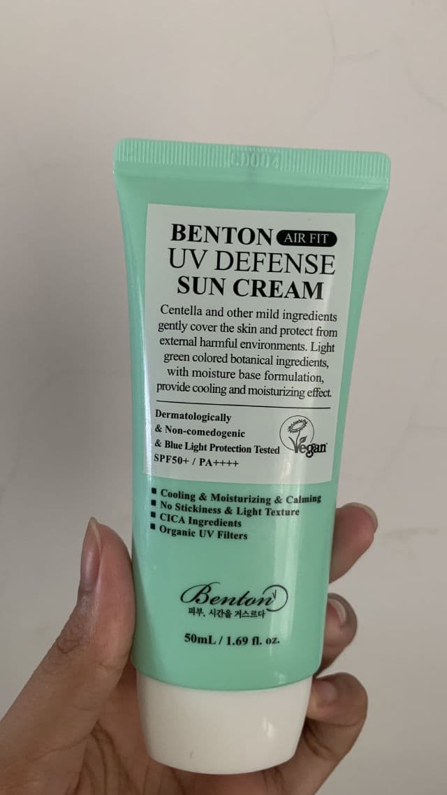 BENTON Air Fit UV Defense Sun Cream SPF 50+ PA++++ review photo by Myskinappetite