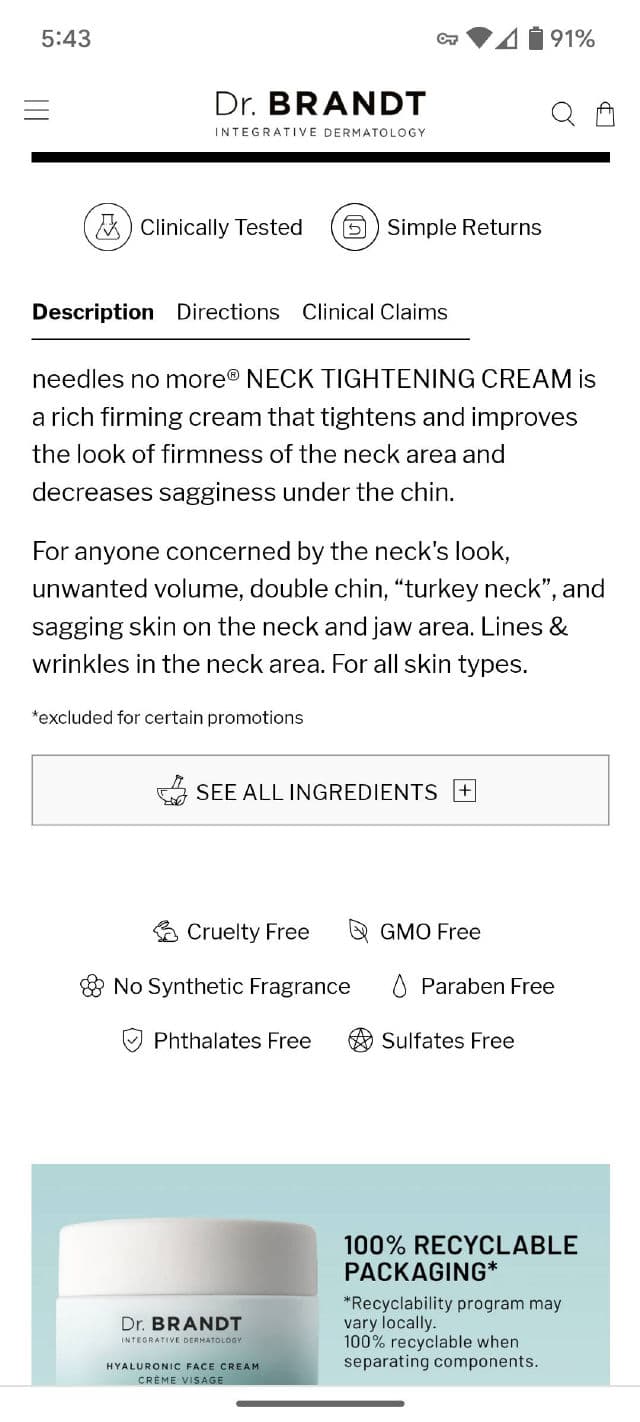 Dr. Brandt Needles No More Neck Sculpting Cream review photo by SandraG