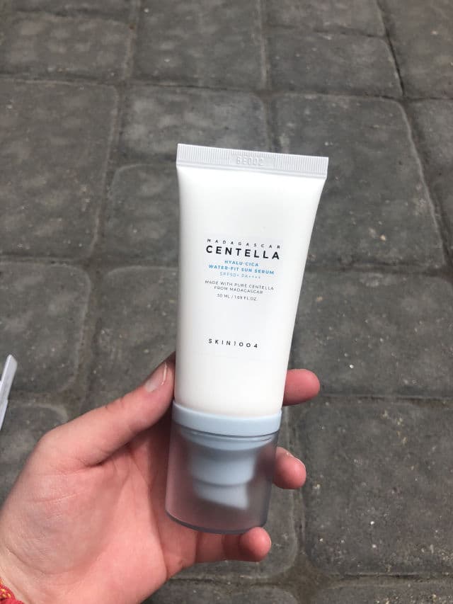 SKIN1004 Madagascar Centella Hyalu-Cica Water-Fit Sun Serum SPF50+ PA++++ review photo by leahxlix