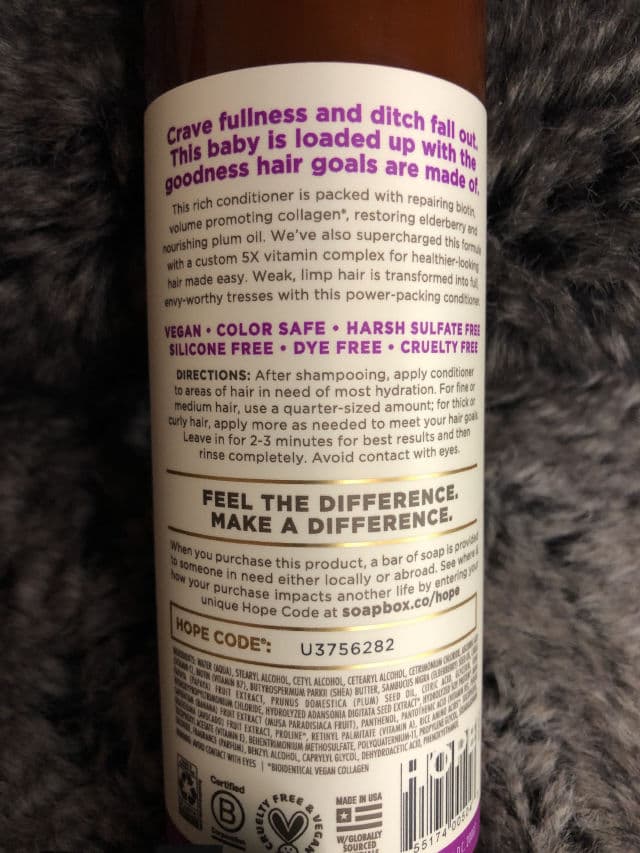 Soapbox Biotin and Superfruit Restore & Volumize Conditioner review photo by Pixiesnewlife