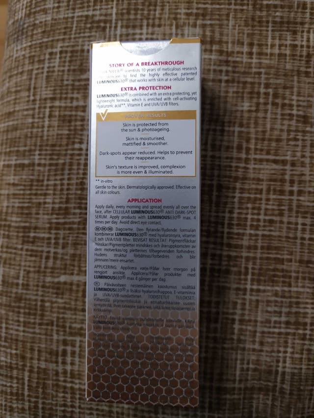 Nivea Perfect & Radiant Luminous 630 Day Cream SPF 50 review photo by skinmalist