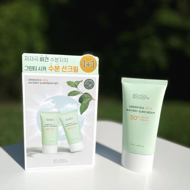 Round A' Round Greentea Cica Watery Sun Cream SPF 50+ PA++++  review photo by queque062