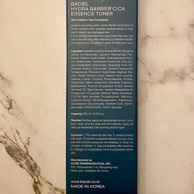 Baciel Hydra Barrier Cica Essence Toner  review photo by mrsdmk1969