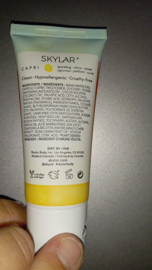 Skylar Hydrating Body Lotion in Capri review photo by DiscoveringDaily