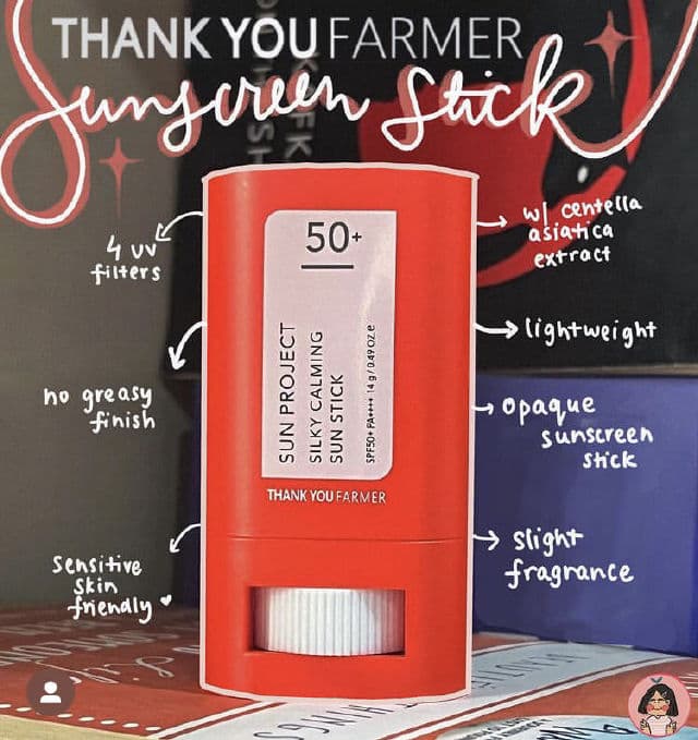 THANK YOU FARMER Sun Project Silky Calming Sun Stick SPF50+ PA++++ review photo by chubbiepeachie