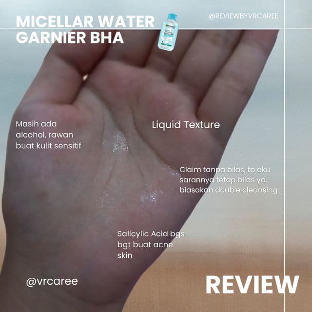Garnier Micellar Cleansing Water Salicylic BHA review photo by llaviraa