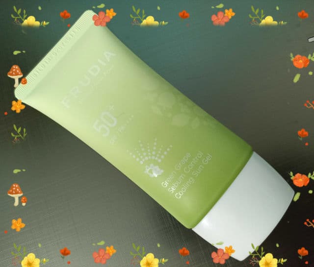 Frudia Green Grape Sebum Control Cooling Sun Gel SPF 50+/PA++++ review photo by Skincbunny