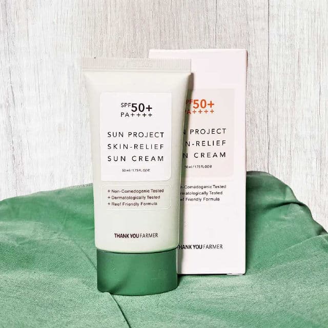 THANK YOU FARMER Sun Project Skin Relief Sun Cream SPF50+ PA++++ review photo by Annafaitsonblog