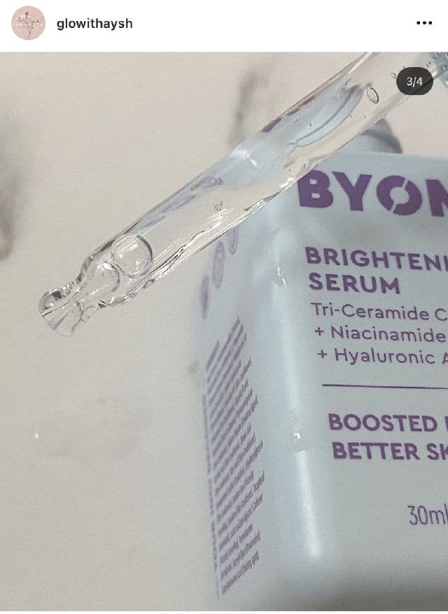 BYOMA Brightening Serum review photo by glowithaysh