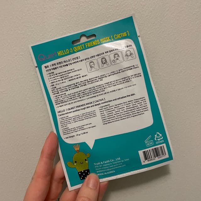 Quret Hello Quret Friends Mask - Cactus review photo by kbeautynewbie