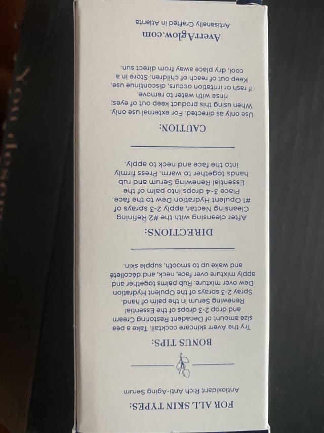 AVERR Aglow Essential Renewing Serum review photo by SMPY